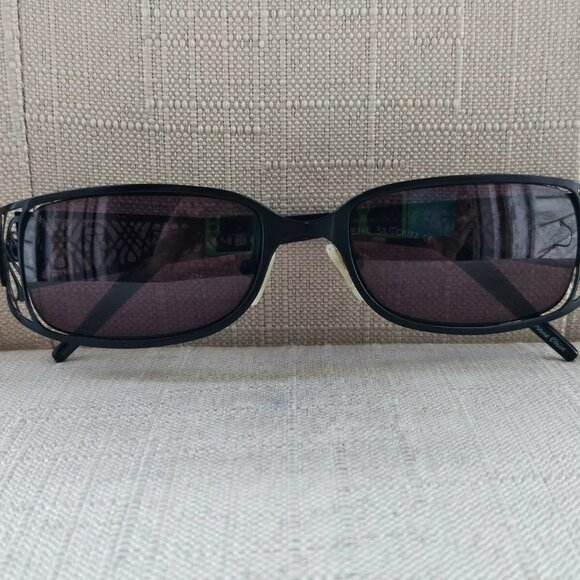 ST Mortiz Women Glasses/Sunglasses EBONY Frame Black Tone Metal Eyeglasses 135 - Picture 3 of 12